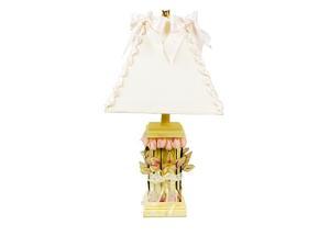 Glenna Jean Isabella Lamp - Yellow Base with Roses & Ribbon Shade Glenna Jean Isabella Lamp - Yellow Base with Roses & Ribbon Shade