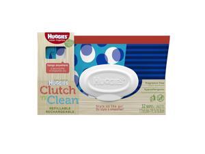 HUGGIES Natural Care Refreshing Baby Wipes, Clutch 'n' Clean Refillable, 32 Sheets HUGGIES Natural Care Refreshing Baby Wipes, Clutch 'n' Clean Refillable, 32 Sheets
