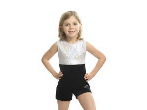 Obersee Kids Gymnastics Biketard - Black Velvet, CS Obersee Kids Gymnastics Biketard - Black Velvet, CS