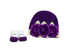 Baby Essentials Crochet Hat and Sock Set - Purple Baby Essentials Crochet Hat and Sock Set - Purple