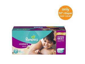Pampers Cruisers Size 7 Diapers Economy Plus Pack - 92 Count - $0.50/Ea. Pampers Cruisers Size 7 Diapers Economy Plus Pack - 92 Count - $0.50/Ea.