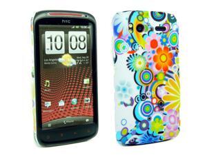 Kit Me Out USA Plastic Clip-on Case + Screen Protector with MicroFibre Cleaning Cloth for HTC Sensation / Sensation XE - Circles With Flowers Kit Me Out USA Plastic Clip-on Case + Screen Protector with MicroFibre Cleaning Cloth for HTC Sensation / Sensation XE - Circles With Flowers