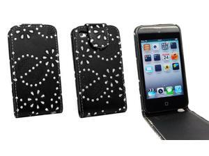 Kit Me Out USA PU Leather Flip Case + Screen Protector with MicroFibre Cleaning Cloth for Apple iPod Touch 4 (4th Generation) - Black Sparkling Glitter Design Kit Me Out USA PU Leather Flip Case + Screen Protector with MicroFibre Cleaning Cloth for Apple iPod Touch 4 (4th Generation) - Black Sparkling Glitter Design