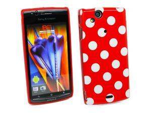 Kit Me Out USA IMD TPU Gel Case + Screen Protector with MicroFibre Cleaning Cloth for Sony Ericsson Xperia Arc / Arc S X12 - Red, White Polka Dots Kit Me Out USA IMD TPU Gel Case + Screen Protector with MicroFibre Cleaning Cloth for Sony Ericsson Xperia Arc / Arc S X12 - Red, White Polka Dots