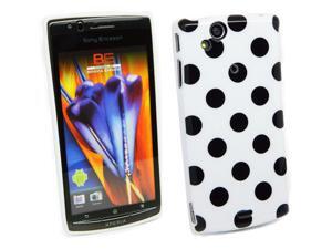 Kit Me Out USA IMD TPU Gel Case + Screen Protector with MicroFibre Cleaning Cloth for Sony Ericsson Xperia Arc / Arc S X12 - White, Black Polka Dots Kit Me Out USA IMD TPU Gel Case + Screen Protector with MicroFibre Cleaning Cloth for Sony Ericsson Xperia Arc / Arc S X12 - White, Black Polka Dots