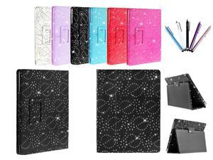 Kit Me Out USA PU Leather Book Case + 5 Resistive / Capacitive Stylus Pens for Asus Google Nexus 7 ( 7 Inch 7.0 ) Tablet - Black Sparking Glitter Diamond Diamante Gem Design Kit Me Out USA PU Leather Book Case + 5 Resistive / Capacitive Stylus Pens for Asus Google Nexus 7 ( 7 Inch 7.0 ) Tablet - Black Sparking Glitter Diamond Diamante Gem Design