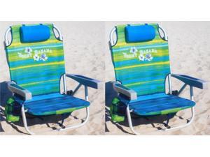 Tommy Bahama 2016 Backpack Cooler Chair with Storage Pouch and Towel Bar 2 Pack (Green/Blue Mix & Green/Blue Mix) Tommy Bahama 2016 Backpack Cooler Chair with Storage Pouch and Towel Bar 2 Pack (Green/Blue Mix & Green/Blue Mix)