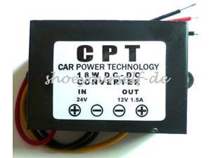 DC-DC Converter Buck Step-Down Waterproof Car Power Supply 24V to 12V 1.5A DC-DC Converter Buck Step-Down Waterproof Car Power Supply 24V to 12V 1.5A
