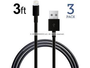 3 Pack - 3ft 8 Pin Lightning to USB Sync Data Charger USB Cable for Apple iPad Air 2, iPad Air, iPhone 6, 6 Plus, iPad mini, mini 2, mini 3, iPhone 5, 5c, 5s, iPod nano 7th Gen, iPod touch 5th Gen 3 Pack - 3ft 8 Pin Lightning to USB Sync Data Charger USB Cable for Apple iPad Air 2, iPad Air, iPhone 6, 6 Plus, iPad mini, mini 2, mini 3, iPhone 5, 5c, 5s, iPod nano 7th Gen, iPod touch 5th Gen