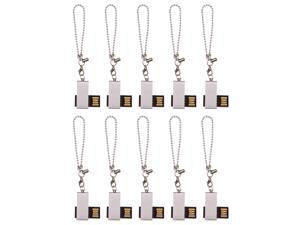 FEBNISCTE 10pcs Bulk Mini Metal Swivel Silver 4GB USB 2.0 Flash Thumb Stick FEBNISCTE 10pcs Bulk Mini Metal Swivel Silver 4GB USB 2.0 Flash Thumb Stick