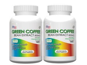 Green Coffee Bean Extract-800mg Per Serving, 60 Vegetarian Capsules, Pack of 2 Green Coffee Bean Extract-800mg Per Serving, 60 Vegetarian Capsules, Pack of 2