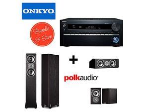 Onkyo TX-NR1030 9.2-Ch Dolby Atmos Ready Network A/V Receiver w/ HDMI 2.0 + 2 Polk Audio TSi300 Floorstanding Speaker + Polk Audio TSi100 Bookshelf Speakers (Pair, Black) + Polk Audio CS10 Center Chan Onkyo TX-NR1030 9.2-Ch Dolby Atmos Ready Network A/V Receiver w/ HDMI 2.0 + 2 Polk Audio TSi300 Floorstanding Speaker + Polk Audio TSi100 Bookshelf Speakers (Pair, Black) + Polk Audio CS10 Center Chan