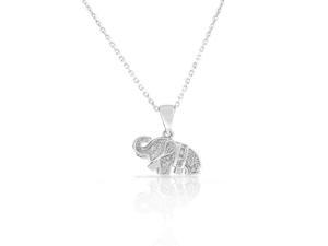 925 Sterling Silver White CZ Womens Girls Elephant Small Pendant Necklace 925 Sterling Silver White CZ Womens Girls Elephant Small Pendant Necklace