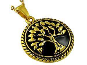 Stainless Steel Yellow Gold-Tone Tree of Life Pendant Necklace, 21" Stainless Steel Yellow Gold-Tone Tree of Life Pendant Necklace, 21"