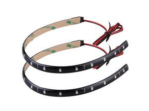 2 Car Orange Flexible Waterproof 30cm 15 LED Light Grill Strip 2 Car Orange Flexible Waterproof 30cm 15 LED Light Grill Strip