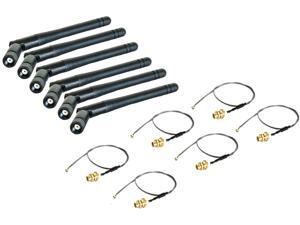 Super Power Supply® 6 x 2dBi 2.4GHz 5GHz Dual Band WiFi Booster RP-SMA Wireless Antennas + 6 x 8in / 20cm U.fl / IPEX Cables for Wireless Routers Super Power Supply® 6 x 2dBi 2.4GHz 5GHz Dual Band WiFi Booster RP-SMA Wireless Antennas + 6 x 8in / 20cm U.fl / IPEX Cables for Wireless Routers
