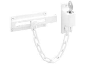 Ultra Hardware, 44811, White Finish, Solid, Keyed Operated Chain Door Fastener Guard Lock Ultra Hardware, 44811, White Finish, Solid, Keyed Operated Chain Door Fastener Guard Lock