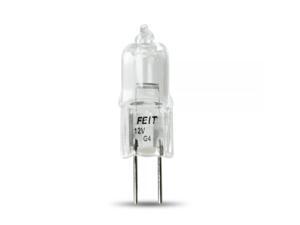 Feit Electric, Q10T3, 10 Watt 12 Volt, 10T3/CD, JC, Clear Finish, Halogen Light Bulb, G4 Bi Pin Base Feit Electric, Q10T3, 10 Watt 12 Volt, 10T3/CD, JC, Clear Finish, Halogen Light Bulb, G4 Bi Pin Base