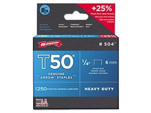 Arrow, 50424, 1250 Pack, T50 1/4" Heavy Duty Staple, Narrow Crown Arrow, 50424, 1250 Pack, T50 1/4" Heavy Duty Staple, Narrow Crown