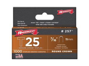 Arrow Fastener, 257, 1000 Pack, T25 / T2025 7/16" Staple, For T25 Stapler Arrow Fastener, 257, 1000 Pack, T25 / T2025 7/16" Staple, For T25 Stapler