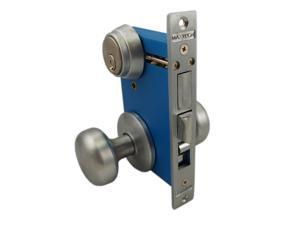 Maxtech (Marks 22AC/26D-W-RHR Like), Satin Chrome 26D, Right Hand, Ornamental Knobe Rose Mortise Entry Lockset Iron Gate Door Double Cylinder Lock Set, 2-1/2" Backset, 1" X 7-1/8" Faceplate Maxtech (Marks 22AC/26D-W-RHR Like), Satin Chrome 26D, Right Hand, Ornamental Knobe Rose Mortise Entry Lockset Iron Gate Door Double Cylinder Lock Set, 2-1/2" Backset, 1" X 7-1/8" Faceplate