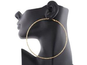 JOTW 12 Pairs of Ladies 4.5 Inch Goldtone Hoop Earrings JOTW 12 Pairs of Ladies 4.5 Inch Goldtone Hoop Earrings