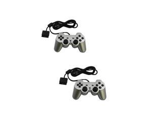 Two Wired shock Controller JoyPad for Game Sony PS2 Silver Two Wired shock Controller JoyPad for Game Sony PS2 Silver