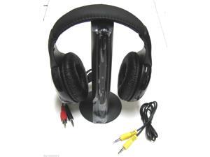 New 5 in 1 Hi-Fi Wireless Headset Headphone Earphone for TV DVD MP3 PC Black New 5 in 1 Hi-Fi Wireless Headset Headphone Earphone for TV DVD MP3 PC Black