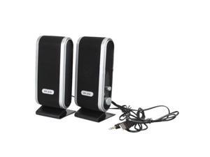 6W USB Power 3.5mm Laptop Computer PC Speakers w Ear Jack New Black 6W USB Power 3.5mm Laptop Computer PC Speakers w Ear Jack New Black