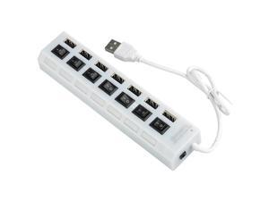 High Speed 7 Ports USB 2.0 Hub for Windows (On/Off Switch, 5V, 480Mbps, White) High Speed 7 Ports USB 2.0 Hub for Windows (On/Off Switch, 5V, 480Mbps, White)