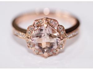 NEW DESIGN!!!Vintage Morganite and Diamond Ring NEW DESIGN!!!Vintage Morganite and Diamond Ring