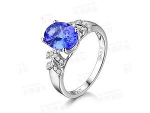 Solid 14K White Gold AAA Natural Tanzanite VS/H Diamonds Engagement Wedding Ring Solid 14K White Gold AAA Natural Tanzanite VS/H Diamonds Engagement Wedding Ring