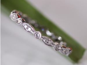 FULL Eternity Band MILGRAIN Bezel .32ct Diamond Real 14K White Gold Wedding Ring FULL Eternity Band MILGRAIN Bezel .32ct Diamond Real 14K White Gold Wedding Ring
