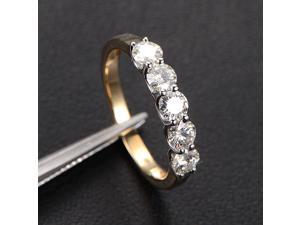Round 3.5mm Moissanite Wedding Band Anniversary Ring 14K Two Tone Gold Round 3.5mm Moissanite Wedding Band Anniversary Ring 14K Two Tone Gold