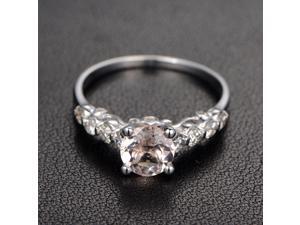 Morganite Engagement Ring with Diamond,Art Deco,4-prongs,Filigree,14K White Gold Morganite Engagement Ring with Diamond,Art Deco,4-prongs,Filigree,14K White Gold