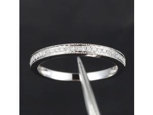 HALF Eternity Band MILGRAIN Pave H/SI Diamond Solid 14K White Gold Wedding Ring HALF Eternity Band MILGRAIN Pave H/SI Diamond Solid 14K White Gold Wedding Ring