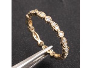 MILGRAIN Bezel .32ctw Diamond Solid 14K Yellow Gold Wedding Eternity Band Ring MILGRAIN Bezel .32ctw Diamond Solid 14K Yellow Gold Wedding Eternity Band Ring
