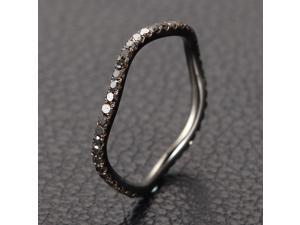 Unique Design .48ct Black Diamond 14K White Gold Wedding Band Full Eternity Ring Unique Design .48ct Black Diamond 14K White Gold Wedding Band Full Eternity Ring