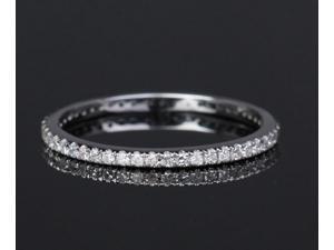 FASHION Solid 14K White Gold -Pave Diamond Engagement Wedding Eternity Band Ring FASHION Solid 14K White Gold -Pave Diamond Engagement Wedding Eternity Band Ring