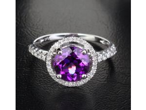 8mm VS AMETHYST .36CT DIAMOND 14K WHITE GOLD PAVE ENGAGEMENT/PROMISE HALO RING 8mm VS AMETHYST .36CT DIAMOND 14K WHITE GOLD PAVE ENGAGEMENT/PROMISE HALO RING