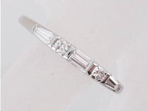 Vintage .61 cttw Baguette, Round Brilliant & Tapered Baguette Diamond Wedding Band in Platinum Vintage .61 cttw Baguette, Round Brilliant & Tapered Baguette Diamond Wedding Band in Platinum