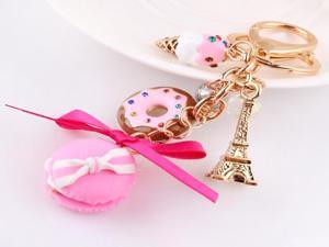 Macarons cake keyring fashion France LADUREE Effiel Tower keychain Valentine's Day wedding birthday gifts Macarons cake keyring fashion France LADUREE Effiel Tower keychain Valentine's Day wedding birthday gifts