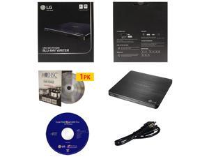 LG WP50NB40 6X Ultra Slim Portable Blu-ray BD CD DVD External Burner Writer Drive in Retail Box +FREE 1pk Mdisc DVD + Cyberlink Software +USB Cable LG WP50NB40 6X Ultra Slim Portable Blu-ray BD CD DVD External Burner Writer Drive in Retail Box +FREE 1pk Mdisc DVD + Cyberlink Software +USB Cable
