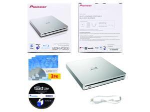 Pioneer 6X Slim Slot Portable USB 3.0/2.0 BD DVD CD Burner Support BDXL External Blu-Ray Writer in Retail Box+ Roxio Toast Lite Burning Software + MDisc BD 3pk + USB Cable (BDR-XS06) Mac OS Compatible Pioneer 6X Slim Slot Portable USB 3.0/2.0 BD DVD CD Burner Support BDXL External Blu-Ray Writer in Retail Box+ Roxio Toast Lite Burning Software + MDisc BD 3pk + USB Cable (BDR-XS06) Mac OS Compatible