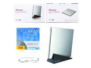 Pioneer 6X Super Slim Slot Portable USB BD DVD CD Burner Support BDXL External Blu-Ray Writer in Retail Box + FREE 1pk Mdisc BD + Stand + USB Cable (BDR-XU03) Mac OS Compatible Pioneer 6X Super Slim Slot Portable USB BD DVD CD Burner Support BDXL External Blu-Ray Writer in Retail Box + FREE 1pk Mdisc BD + Stand + USB Cable (BDR-XU03) Mac OS Compatible