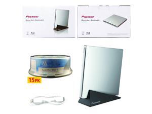 Pioneer 6X Super Slim Slot Portable USB BD DVD CD Burner Support BDXL External Blu-Ray Writer in Retail Box + FREE 15pk Mdisc BD + Stand + USB Cable (BDR-XU03) Mac OS Compatible Pioneer 6X Super Slim Slot Portable USB BD DVD CD Burner Support BDXL External Blu-Ray Writer in Retail Box + FREE 15pk Mdisc BD + Stand + USB Cable (BDR-XU03) Mac OS Compatible