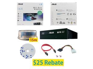 ASUS BW-16D1HT 16X M-Disc Blu-ray BDXL CD DVD Internal Burner Writer Drive + FREE 15pk Mdisc BD + BD Suite Disc + Cables & Mounting Screws ASUS BW-16D1HT 16X M-Disc Blu-ray BDXL CD DVD Internal Burner Writer Drive + FREE 15pk Mdisc BD + BD Suite Disc + Cables & Mounting Screws