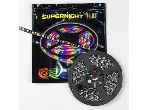 SUPERNIGHT 5M 16.4ft 3528 SMD 300 LED RGB Light Strip Bright Flexible Lamp Waterproof 60LEDs/M Black PCB SUPERNIGHT 5M 16.4ft 3528 SMD 300 LED RGB Light Strip Bright Flexible Lamp Waterproof 60LEDs/M Black PCB