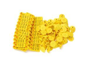 Yellow 1-100 Number Plastic Livestock Ear Tag For Goat Sheep Pig With 100 Sets Yellow 1-100 Number Plastic Livestock Ear Tag For Goat Sheep Pig With 100 Sets