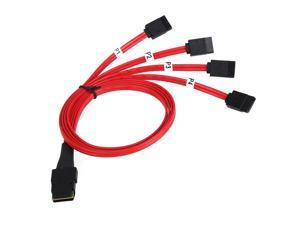Red Rapidly HDD Hard Drive Splitter Cable 4i SFF-8087 36P to 4 SATA 7P Red Rapidly HDD Hard Drive Splitter Cable 4i SFF-8087 36P to 4 SATA 7P